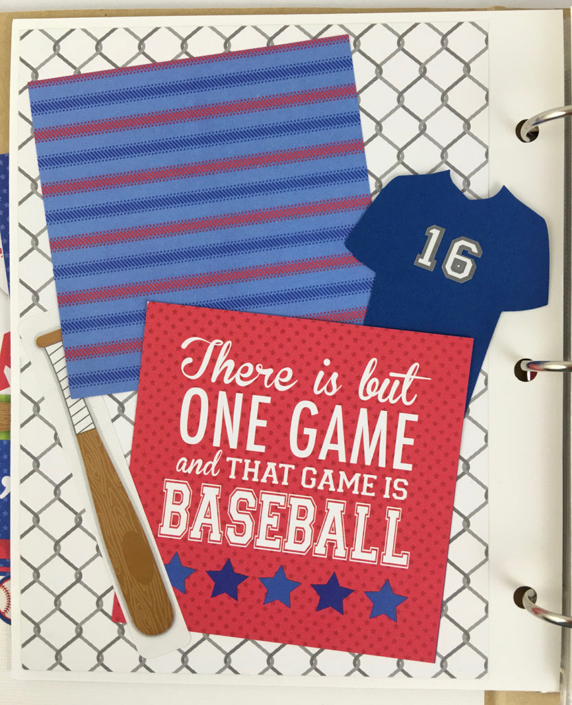 Baseball Scrapbook Instructions ONLY