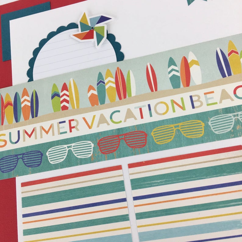 12x12 Beach Summer Layout Instructions, Digital Download