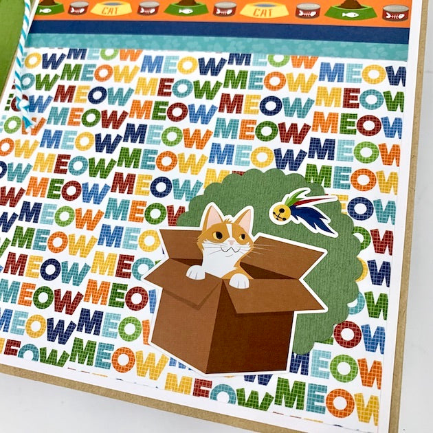 Cat Lover Scrapbook Album with kitten playing in a box
