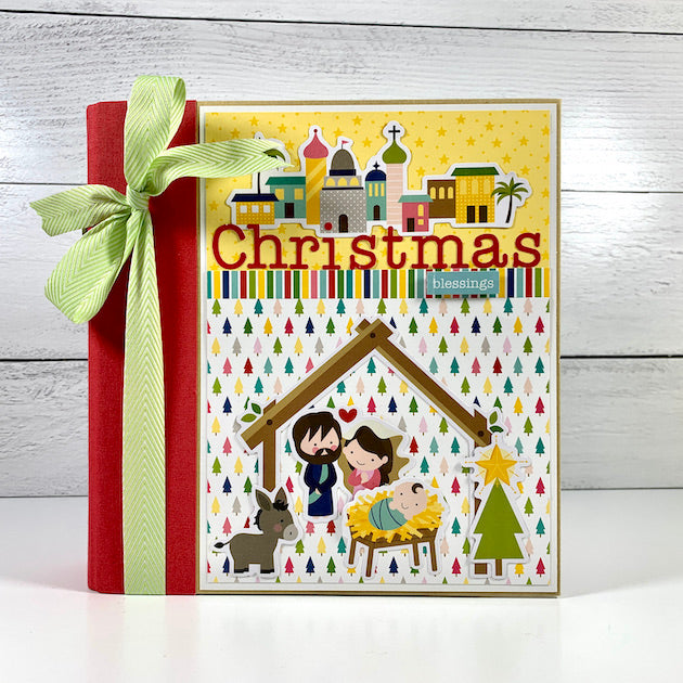 Christmas Blessings Scrapbook with holiday nativity scene