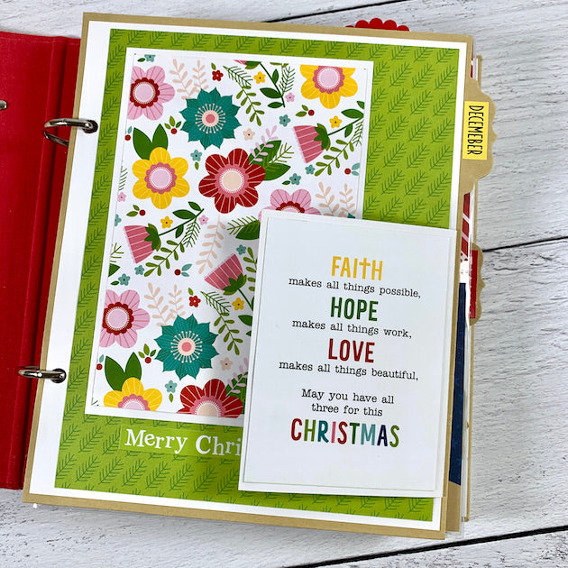 Christmas Blessings Scrapbook Page for holiday photos