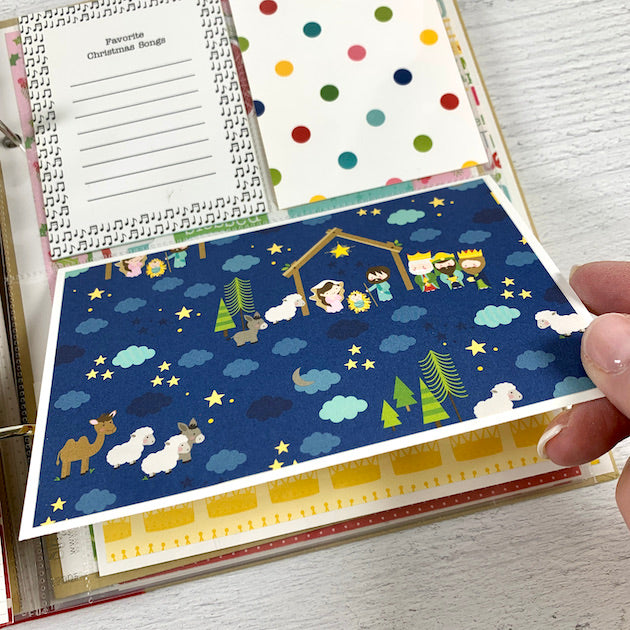 Christmas Blessings Scrapbook Page with nativity scene