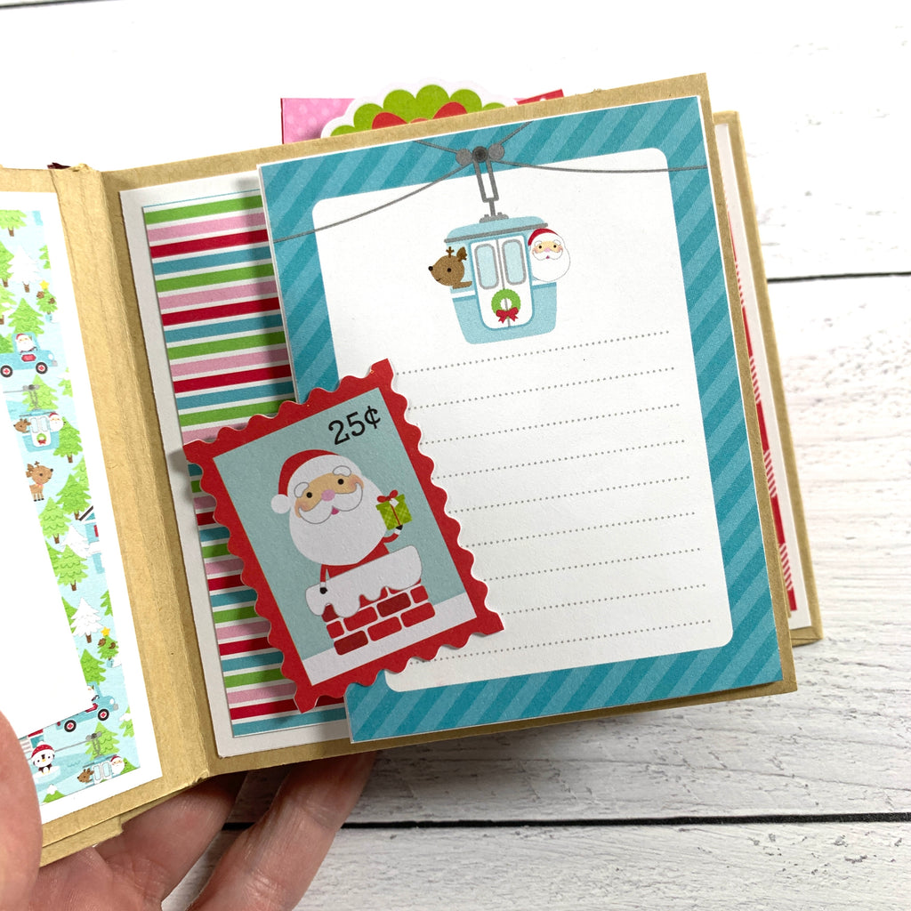 Christmas Mini Scrapbook Album with journaling card & Santa