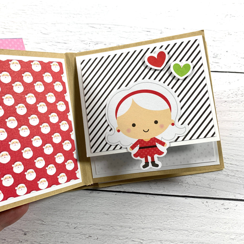 Christmas Mini Scrapbook Album with Santa & Mrs Claus