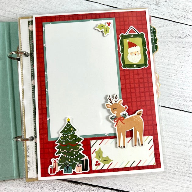 Christmas Recipe and Photo Scrapbook Album Page 
