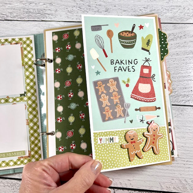 Christmas Recipe and Photo Scrapbook Album with gingerbread cookies