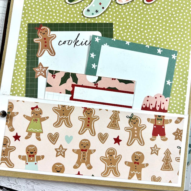Christmas Recipe and Photo Scrapbook Album with pocket and journaling cards