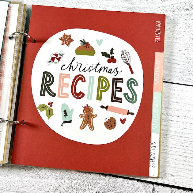 Christmas Recipe and Photo Scrapbook Album Page