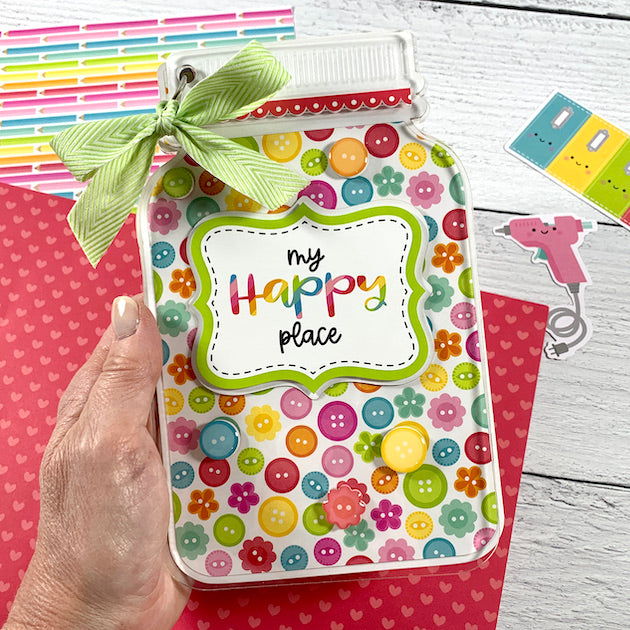 My Happy Place Jar Shaped Scrapbook Instructions ONLY