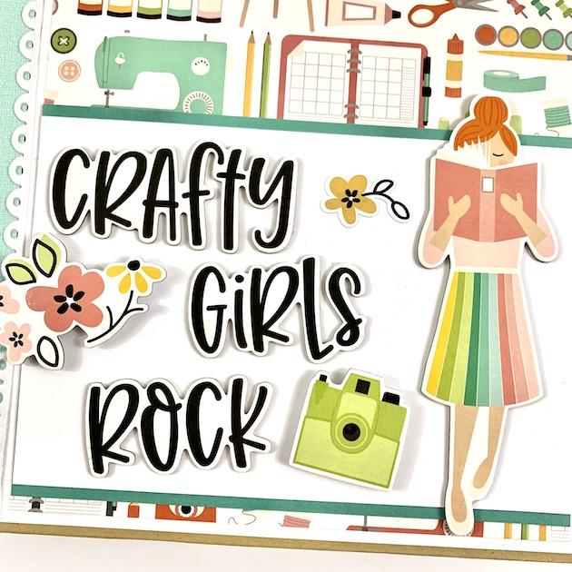 Crafty Girls Rock Scrapbook Album for photos of crafting, friends, a retreat, or a crop
