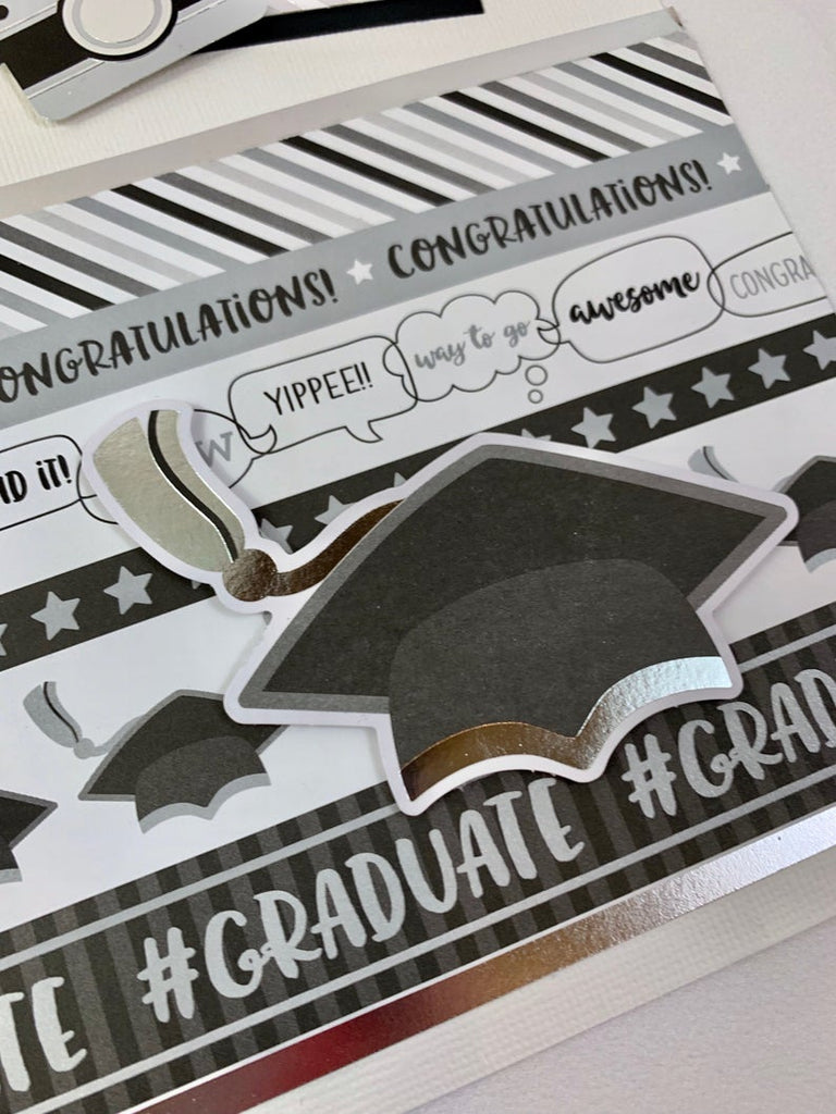 Graduation page layout with cap