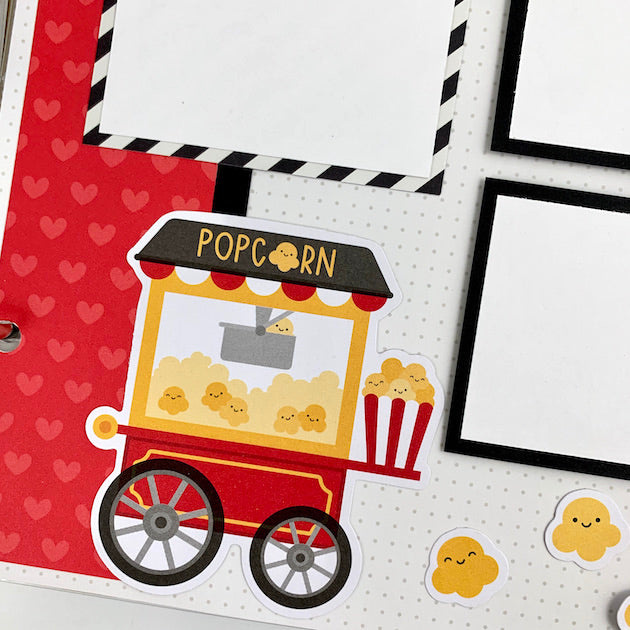 Disney Themed Scrapbook Page with popcorn stand