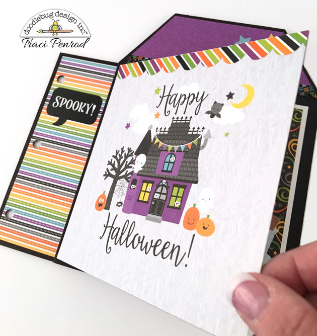 Halloween Trick or Treat House Scrapbook Instructions ONLY