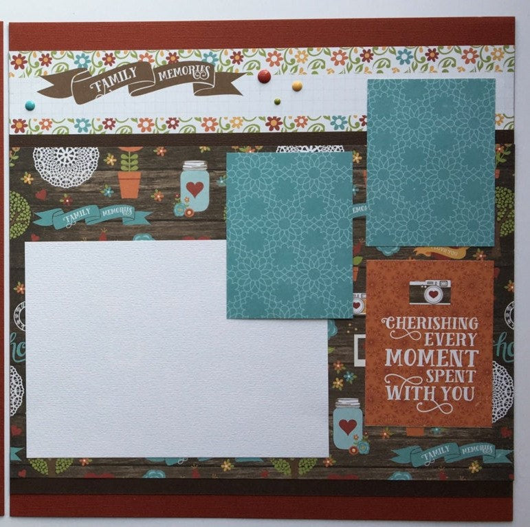 12x12 I Love Family Scrapbook Layout Instructions ONLY