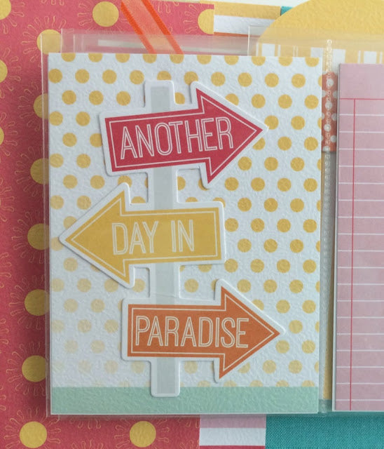 Hello Summer Sun Scrapbook Mini Album page made with a Fancy Pant Collection