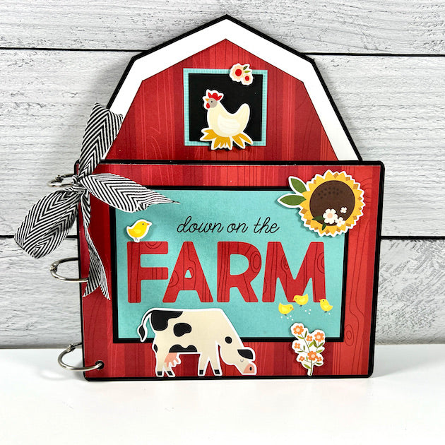 Barn Shaped Farm Scrapbook Mini Album by Artsy Albums