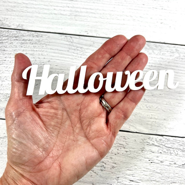 Acrylic white halloween title for crafts