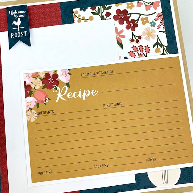 Happiness Is Homemade Scrapbook Album page with recipe card