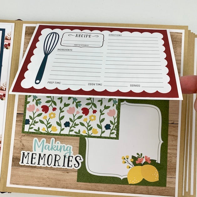 Happiness Is Homemade Scrapbook Album page with flip-up card