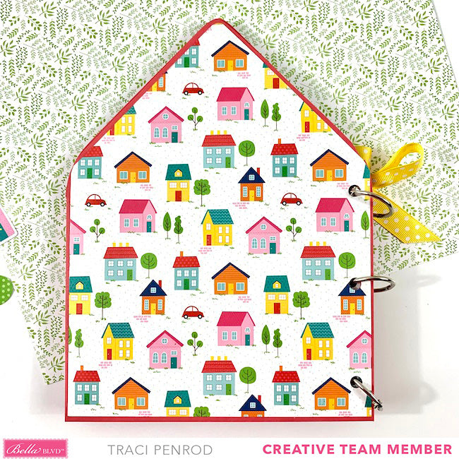 House shaped scrapbook envelope album for pictures of family & home