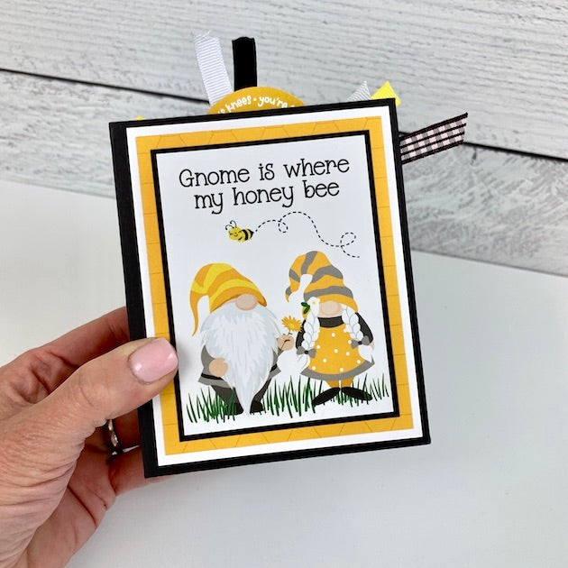 Honey Bee Mini Scrapbook Album with Gnomes