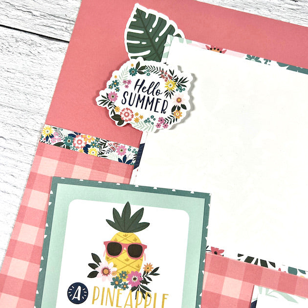 Summer Scrapbook Layout with pineapple