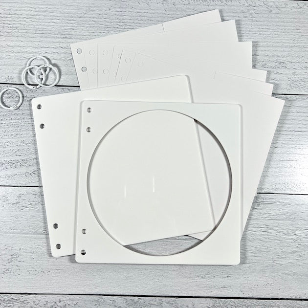 DIY Acrylic white scrapbook album with circle window 