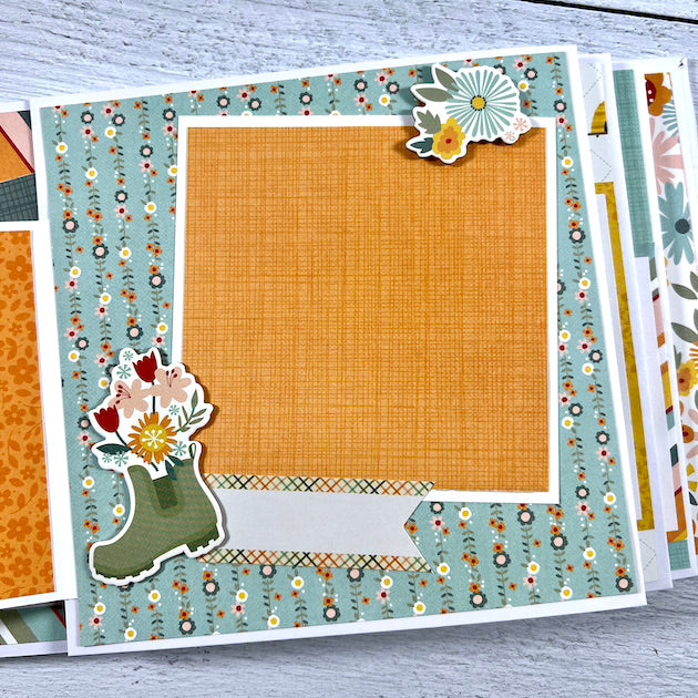 Spring Scrapbook Album page with flowers