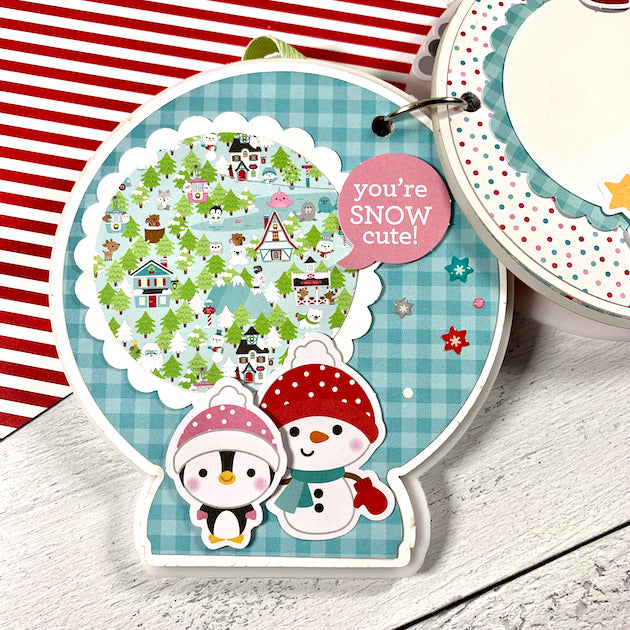 Family Christmas, Snow Globe Shaped Scrapbook Instructions ONLY