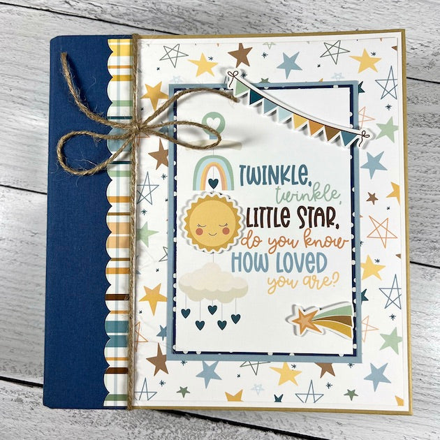 Twinkle Twinkle Baby Boy Scrapbook Album with stars
