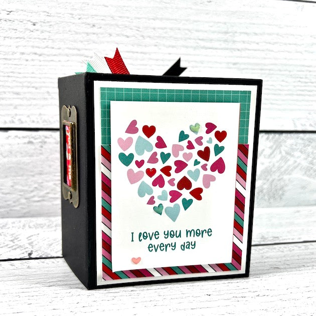 Valentine's Day Mini Scrapbook Album with Hearts