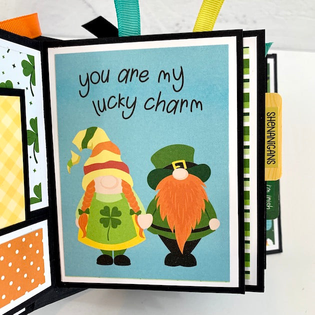 St. Patrick's Day Scrapbook Album with Gnomes