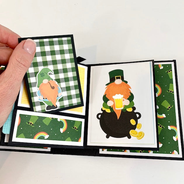 St. Patrick's Day Scrapbook Album pages with Gnome
