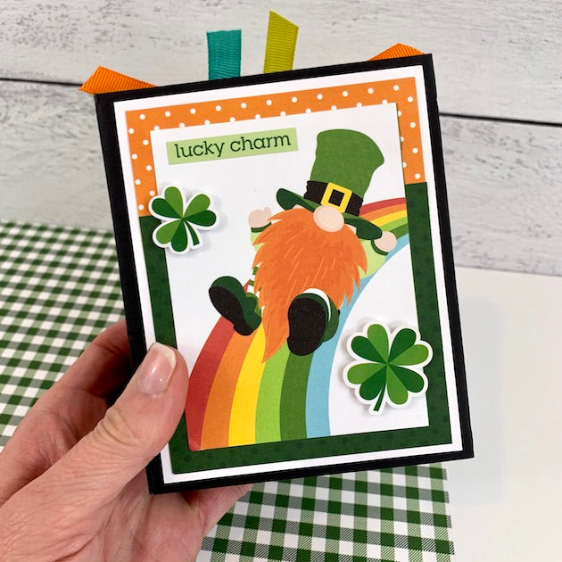 St. Patrick's Day Scrapbook Album Lucky Charm with Gnome