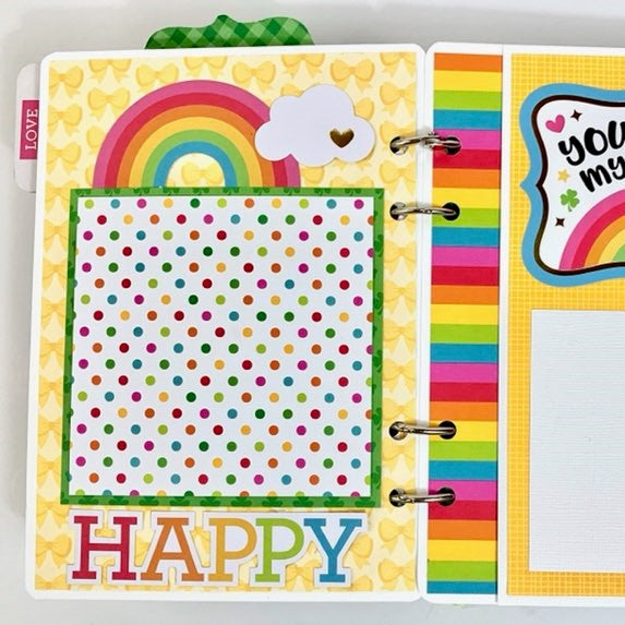Lucky Charm Scrapbook Album Page made with Doodlebug Design Lots O Luck Collection