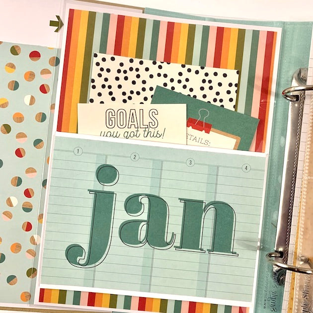 Embrace Today scrapbook album & planner monthly January page 