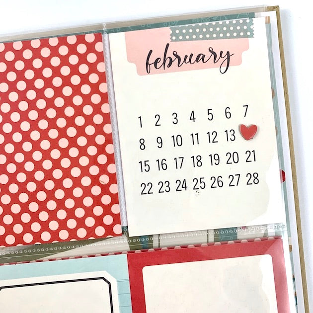 Embrace Today scrapbook album & planner monthly February page 