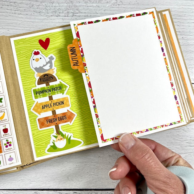 Perfect Fall Day Scrapbook Album page with folding page