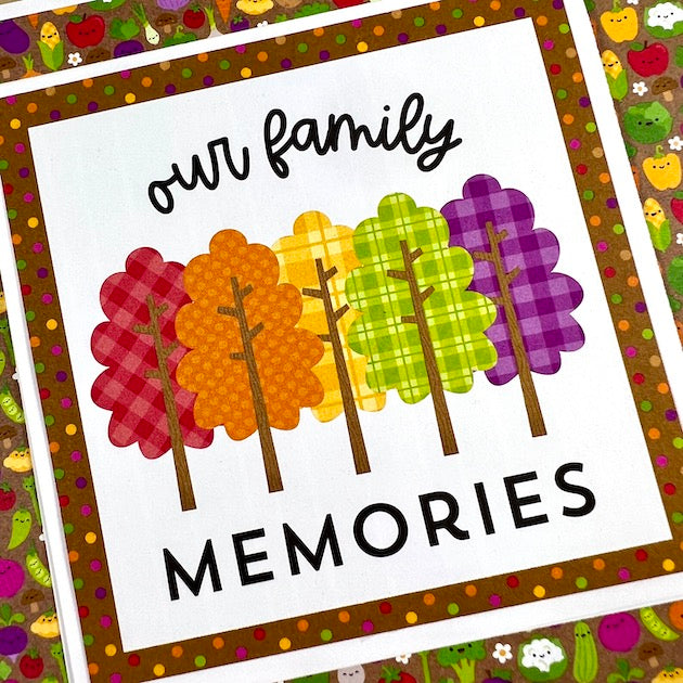 Perfect Fall Day Scrapbook Album page with autumn colored trees