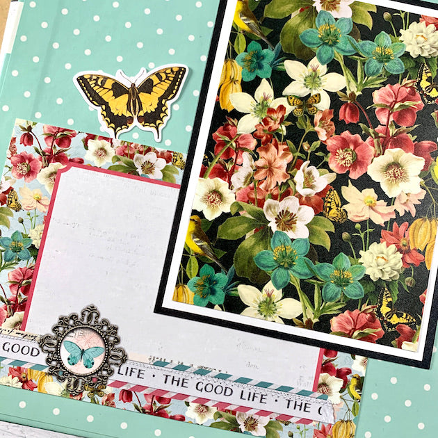 You Are Enough Scrapbook Album Page with flowers & butterflies