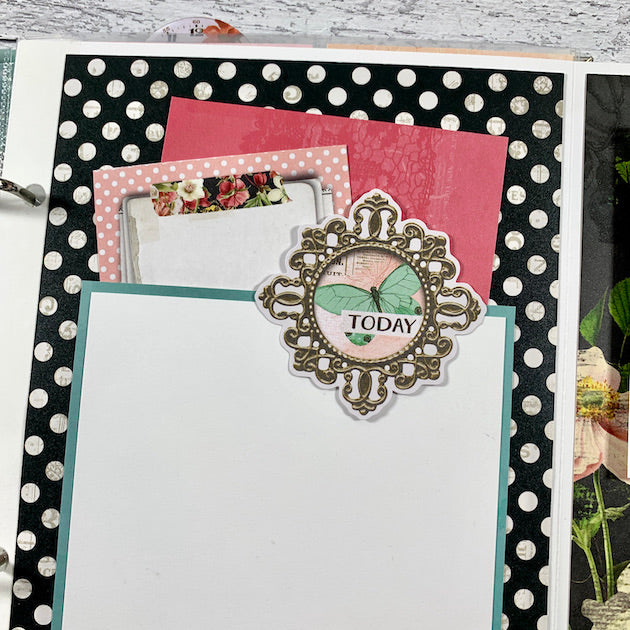 You Are Enough Scrapbook Album Page with polka dots & a butterfly