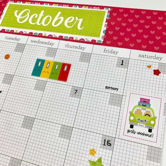 October Crafty Scrapbook Calendar 12x12 Layouts