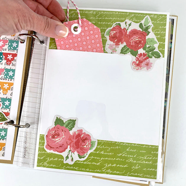 Solecito Scrapbook Album Page with beautiful pink flowers