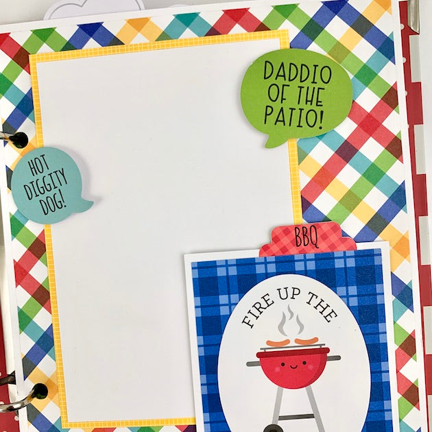 Summer Fun and BBQ Scrapbook Album made with the Doodlebug Bar-b-cute collection