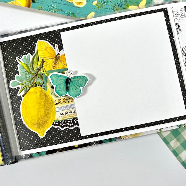 Sweet Life Scrapbook Album page with lemon and butterflies