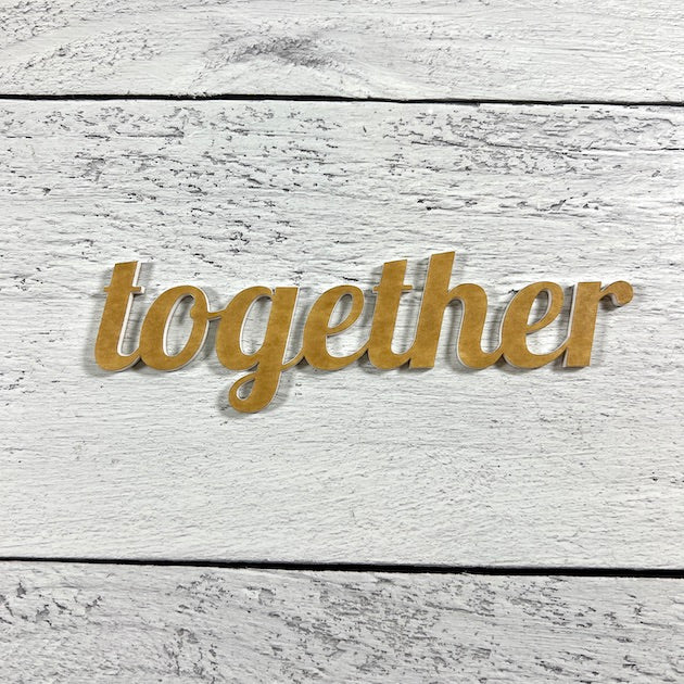 Acrylic Together title in white for scrapbooks