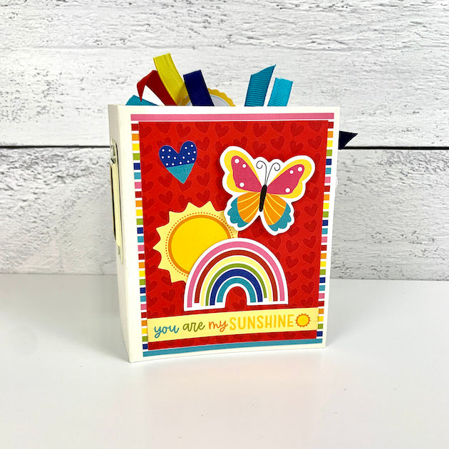 You Are My Sunshine Scrapbook Album with rainbow, butterfly and sunshine