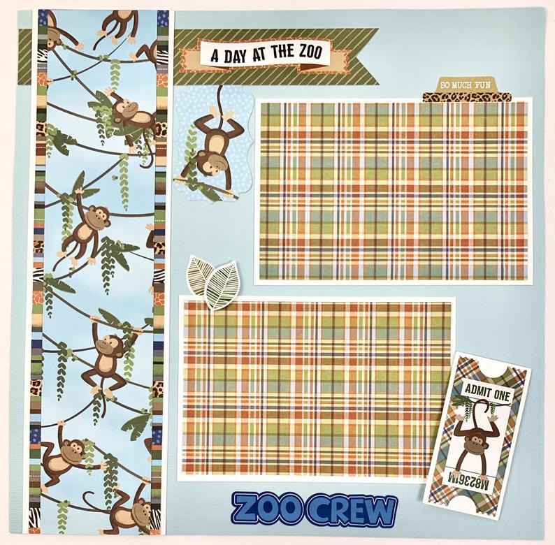 12x12 Day At The Zoo Layout Instructions, Digital Download