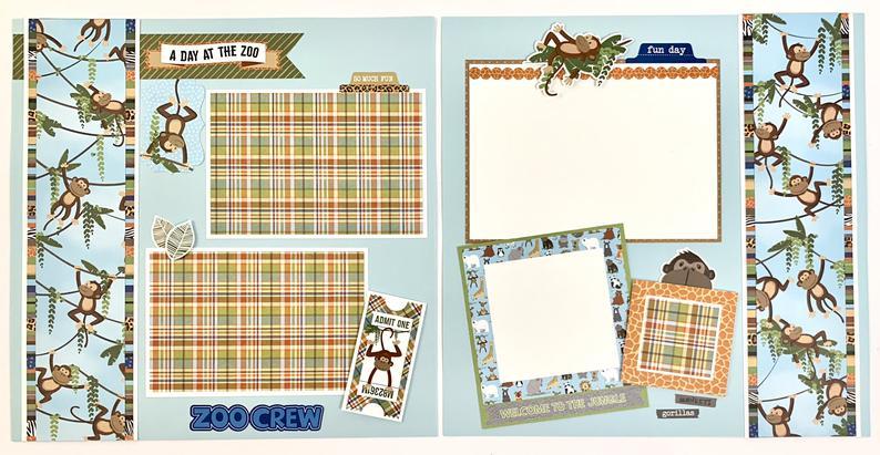 12x12 Day At The Zoo Layout Instructions, Digital Download