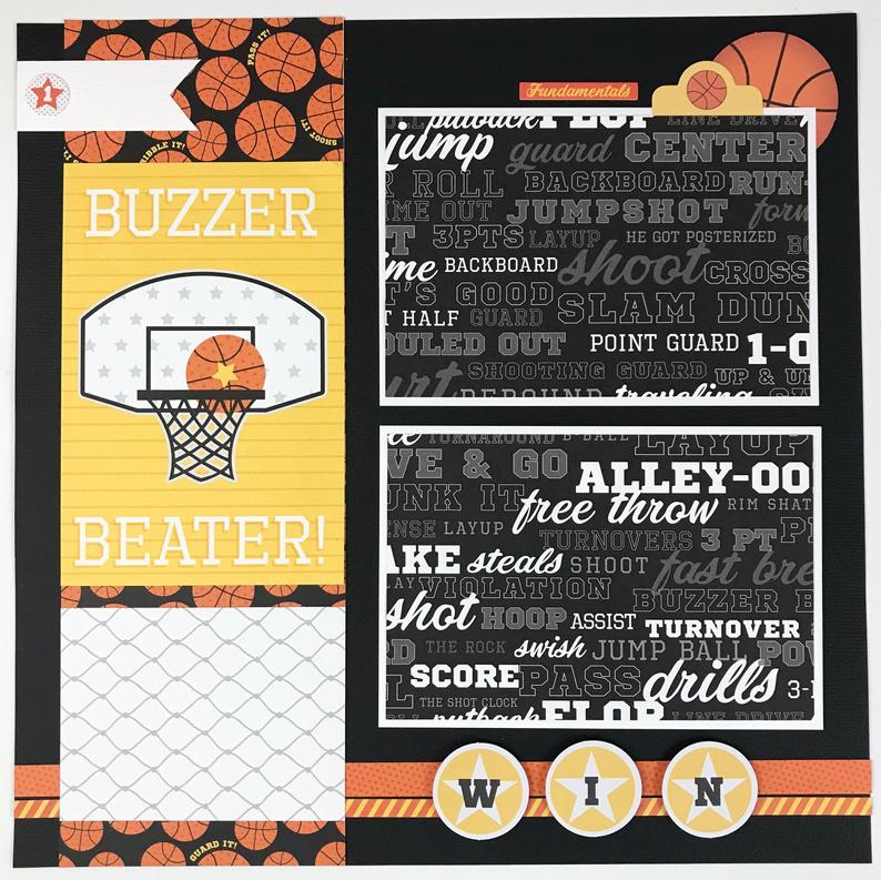 Basketball scrapbook page layout by Artsy Albums
